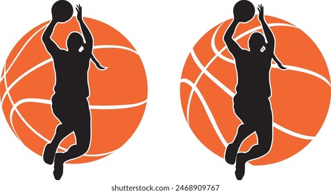 Basketballmädchen, Basketball-Vektorgrafik, Basketball-Silhouette