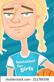 girl basketball poster