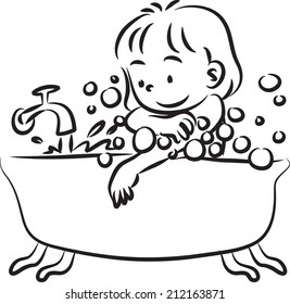 girl bath