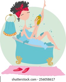 Girl in bath