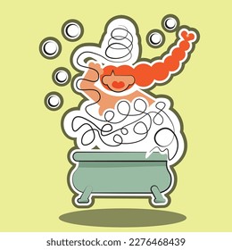 Niña en baño, pene, baño, imagen vectorial, logotipo, clipart