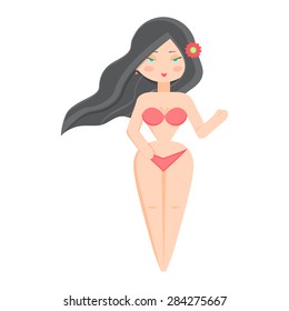 girl in a bathing suit vector