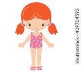 Girl girl in a bathing suit vector illustration