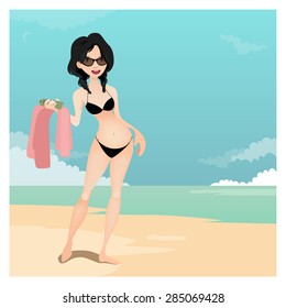 Girl in the beach