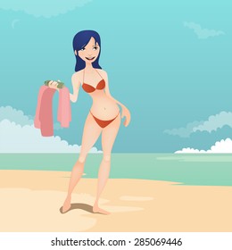 Girl in the beach