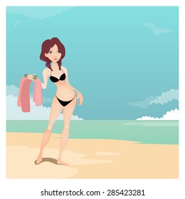 Girl in the beach