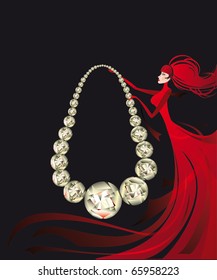 girl with beads