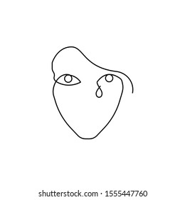 Girl, beatable one line icon. On white background