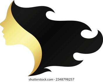 Girl with beautiful curls of hair. Design for a beauty salon