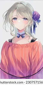 A Girl Beauty Anime Illustration Animation 