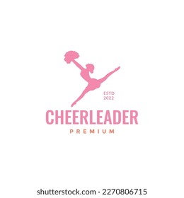 girl beauty dance cheerleader happy support feminine logo design icon vector illustration