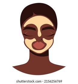 girl with beauty mask vector