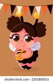 Girl In Bee Costume Halloween