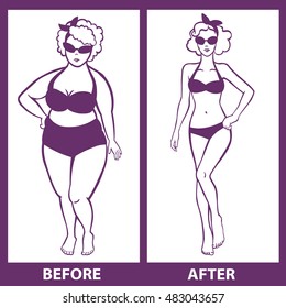 girl before and after diet