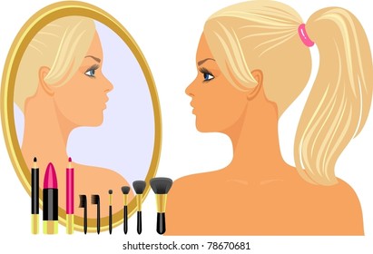 girl before a mirror