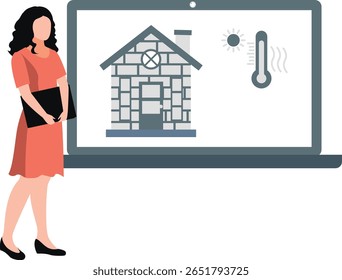 The girl is being advised to stay at home due to the rising temperature.