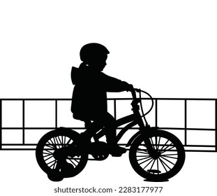 A girl with bicycle silhouette vector art. This is an editable high quality vector eps file.