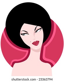 Girl with BIG retro hair
