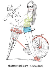 girl with bike