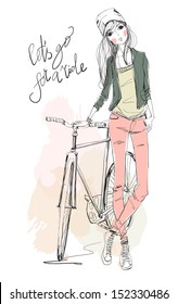 girl with bike