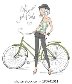 girl with bike