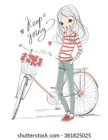 girl with bike