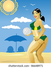 Girl in bikini at the beach