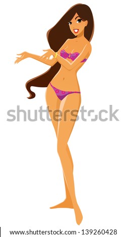girl in bikini showing something