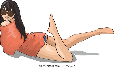 girl in a bikini. vector