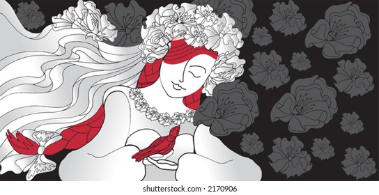 The Girl With A Bird