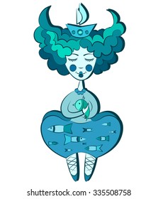 Girl and bird.