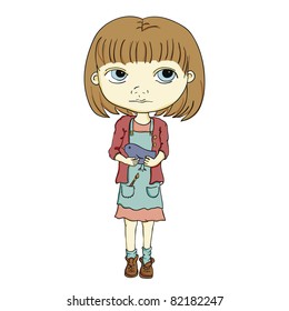girl with a bird