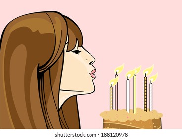 Birthday Blowing Candles Vector Images, Stock Photos & Vectors ...