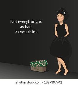 Girl in black with a clear smile