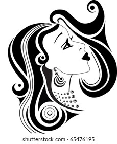 girl black in vector