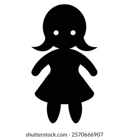 Girl black and white silhouette in a dress