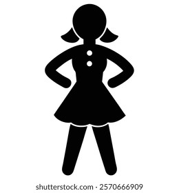 Girl black and white silhouette in a dress