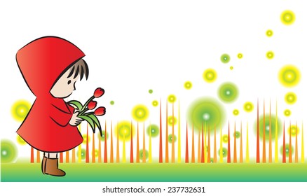 girl with blank border frame