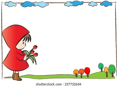 girl with blank border frame