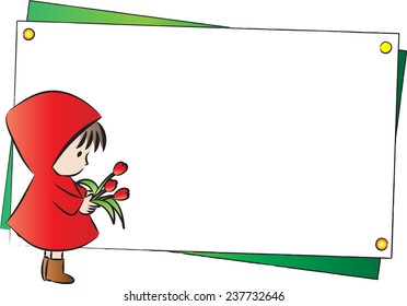 girl with blank border frame