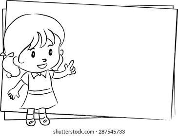 girl with blank card
