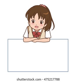 girl blank sign