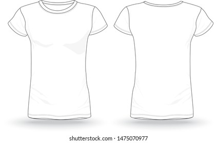 Girl Blank White Tshirt Template Stock Vector (Royalty Free) 1475070977 ...