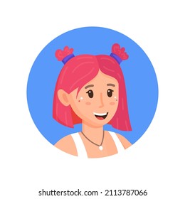 Girl blogger on a blue background.