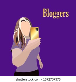 Girl blogger. is worth with gold phone, absolves video