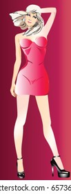 girl blond in vector