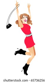 girl blond in vector