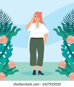 girl with blouse and pants casual clothes