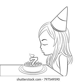 Girl Blowing Her Birthday Candle