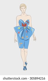 Girl in a blue dress / Model